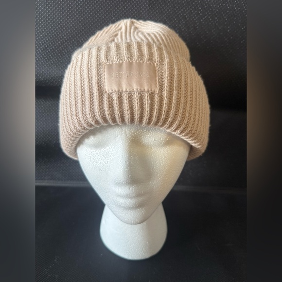 H&M Divided “Better” Days Beanie, Women’s Size OS, Beige Ribbed Knit Beanie/Hat - Picture 1 of 7
